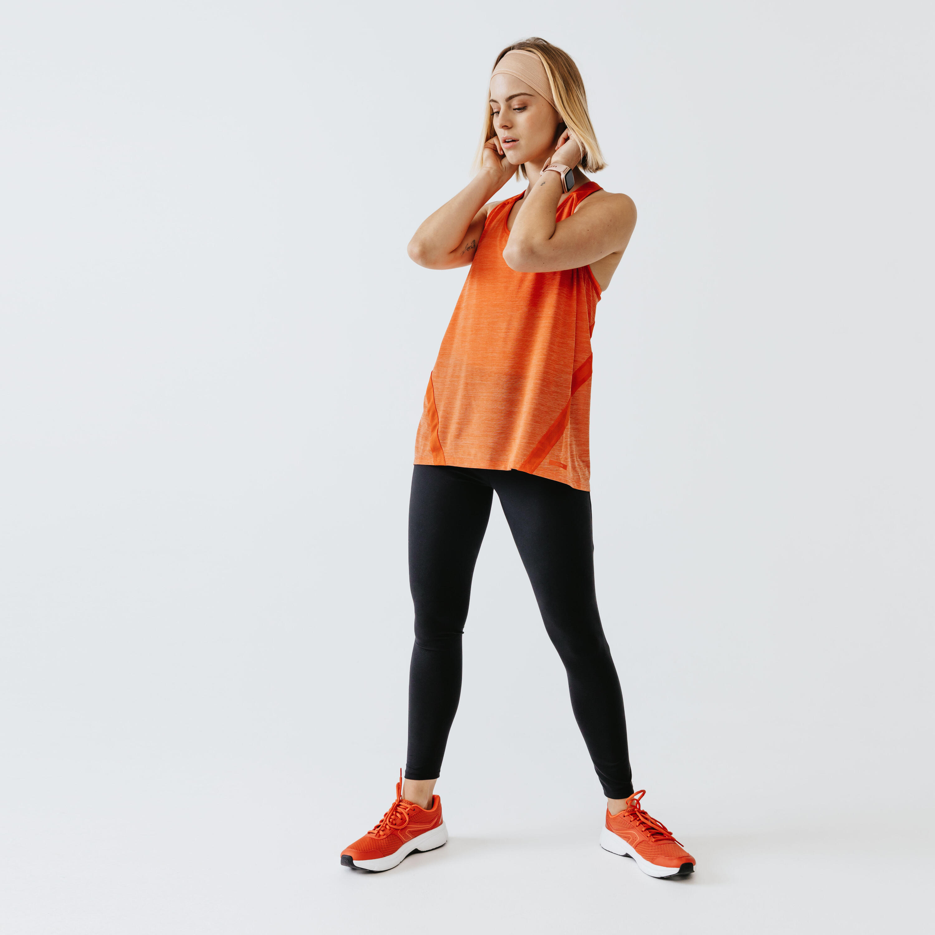 Women's lightweight running tank top Light - orange/red 8/12