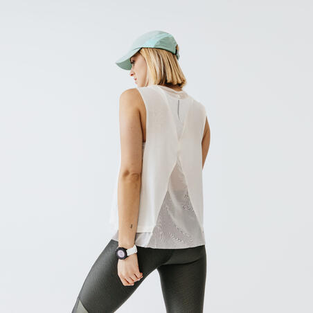 Women's breathable short running leggings Dry+ Feel - khaki