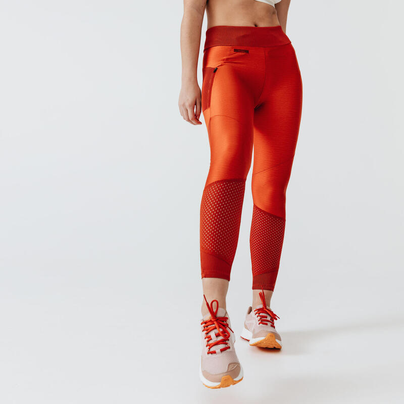 Women's breathable long running leggings Dry+ Feel - orange