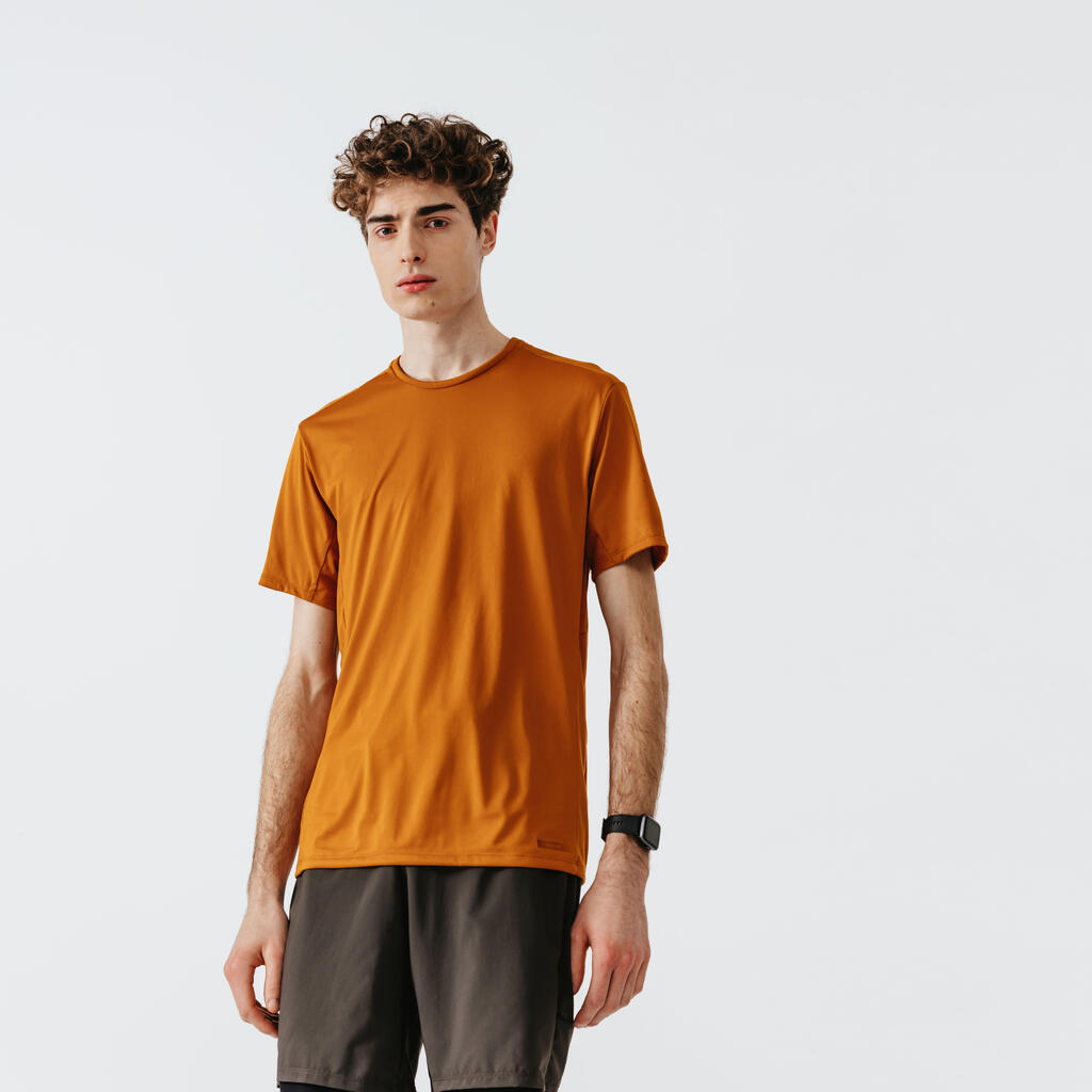 Dry+ Men's Running Breathable T-Shirt - Ochre Brown