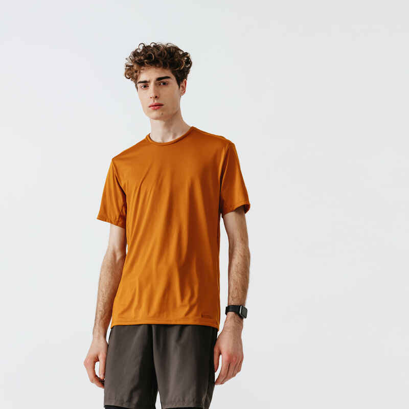 Dry+ Men's Running Breathable T-Shirt - Ochre Brown