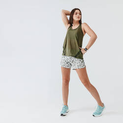 Women's running shorts Dry - green print