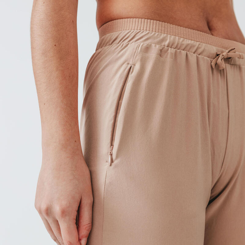 Pantalon de jogging running respirant femme - Dry beige
