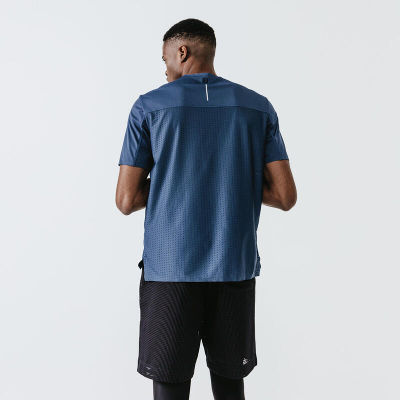 男款透氣跑步T恤Dry+ Breath - 石板藍