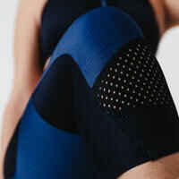 Women's breathable short running leggings Dry+ Feel - blue