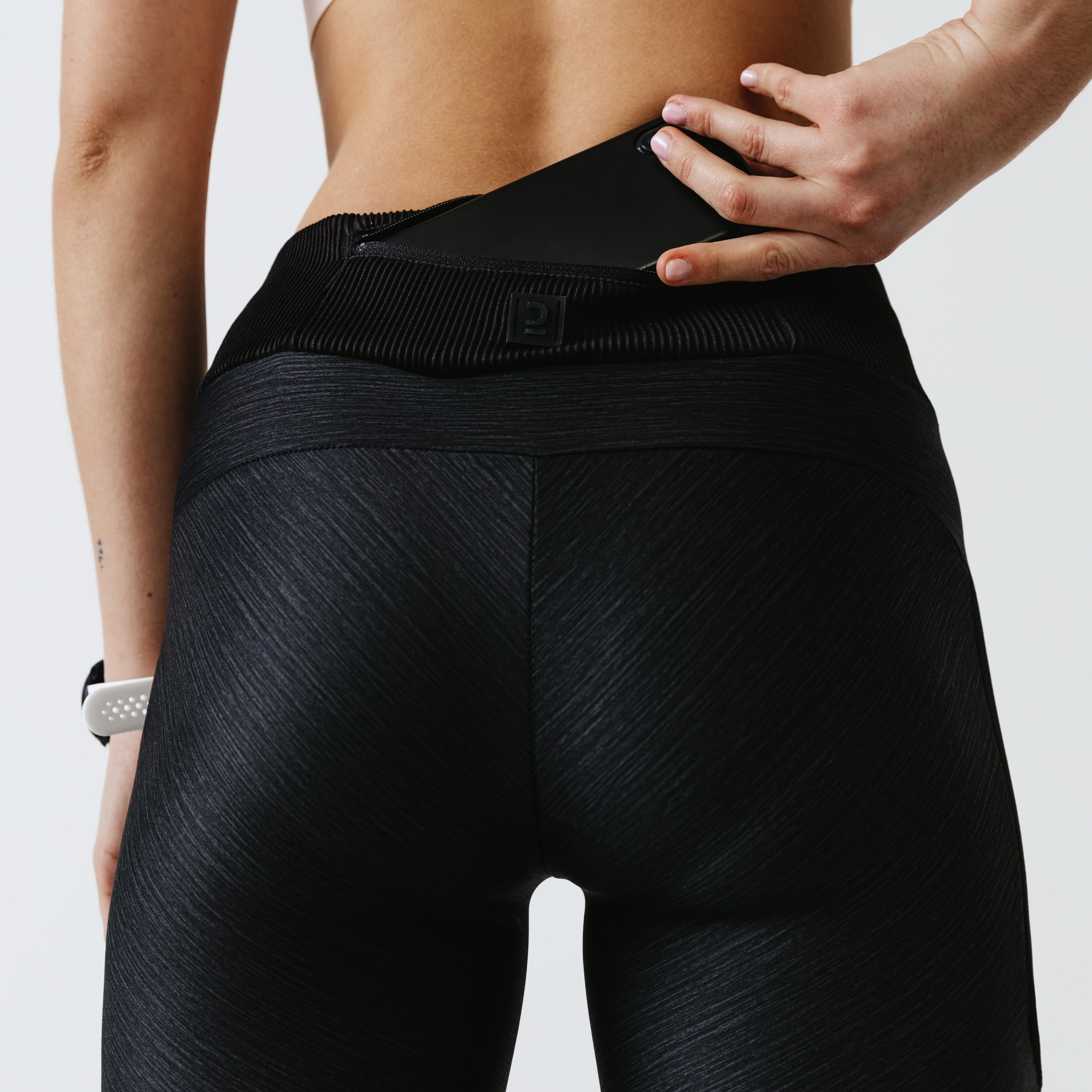 Women's Running Leggings - Dry+Feel Black - black, black - Kalenji