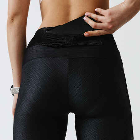 Leggings largos running transpirables mujer - Dry+ Feel negro 