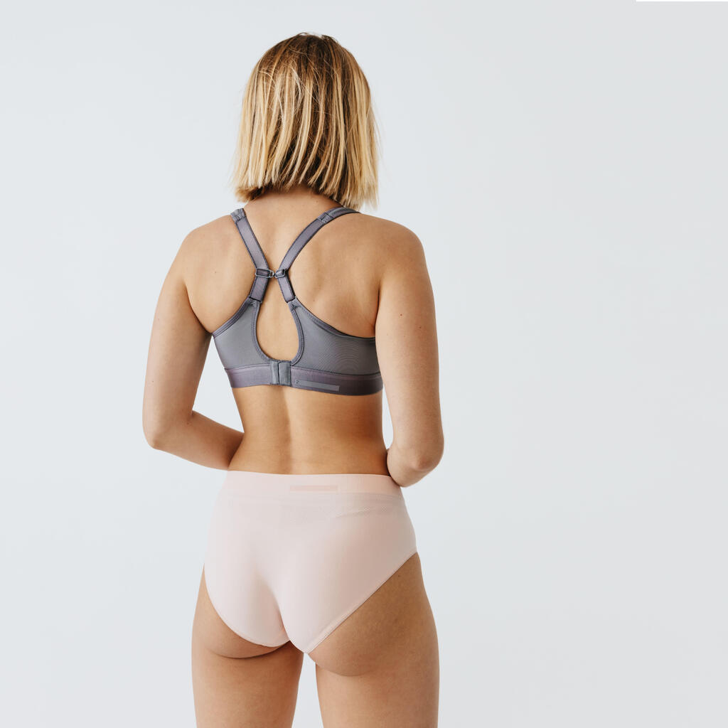 Brassière bretelles croisables maintien fort femme, Noir