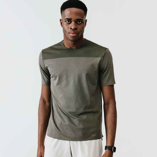 
      Men's Running Breathable and Ventilated T-Shirt Dry+ Breath - grey khaki
  