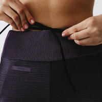 טייץ ריצה דגם RUN FEEL לנשים - אפור סגול