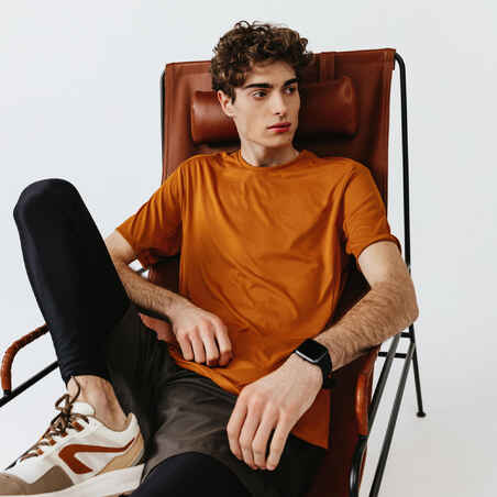 Dry+ Men's Running Breathable T-Shirt - Ochre Brown