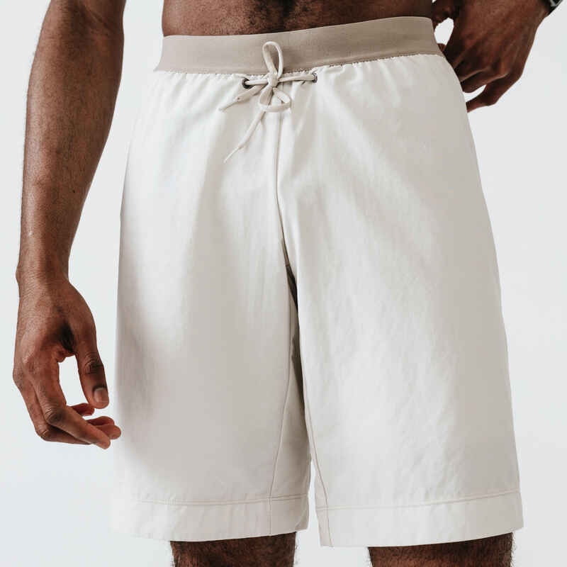 Kalenji Dry+ Men's Running 2-in-1 Shorts With Boxer - Natural Beige