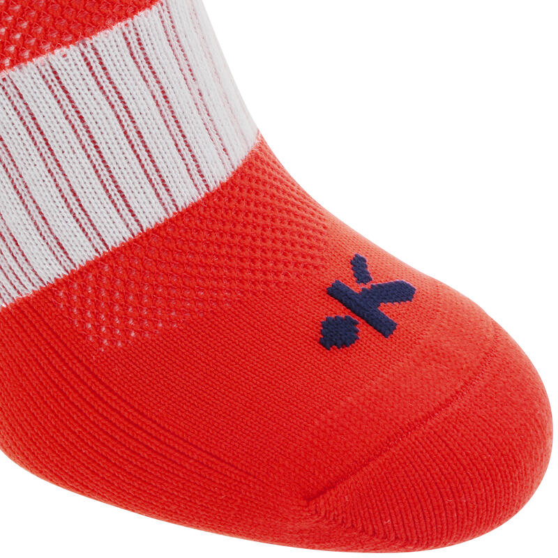 Chaussettes hautes de football adulte F500 rouges