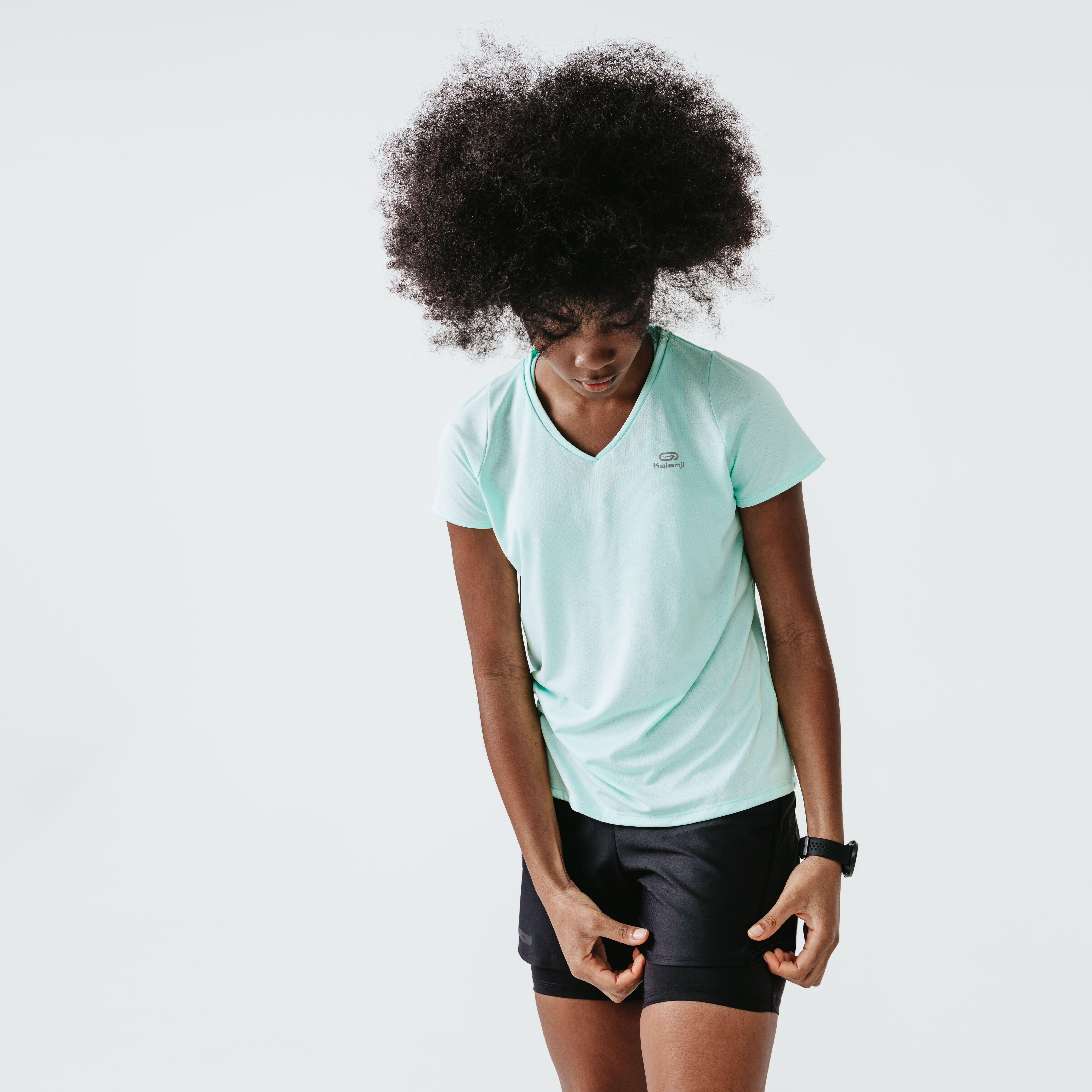 Short pantalón corto running con mallas integradas Mujer Dry negro KALENJI  | Decathlon