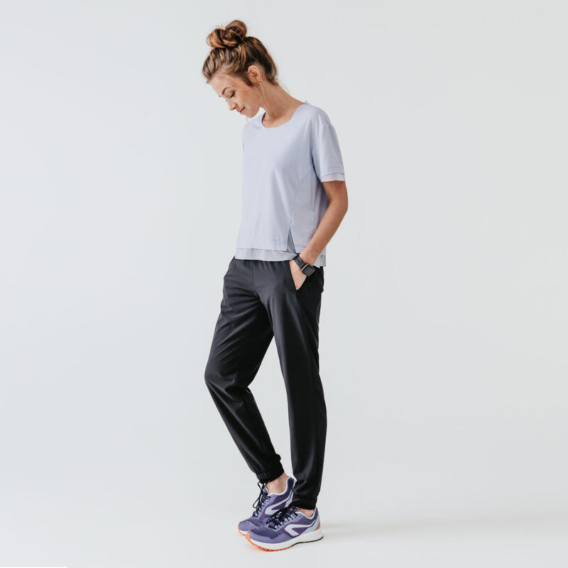 Pantalón running transpirable Mujer Dry negro