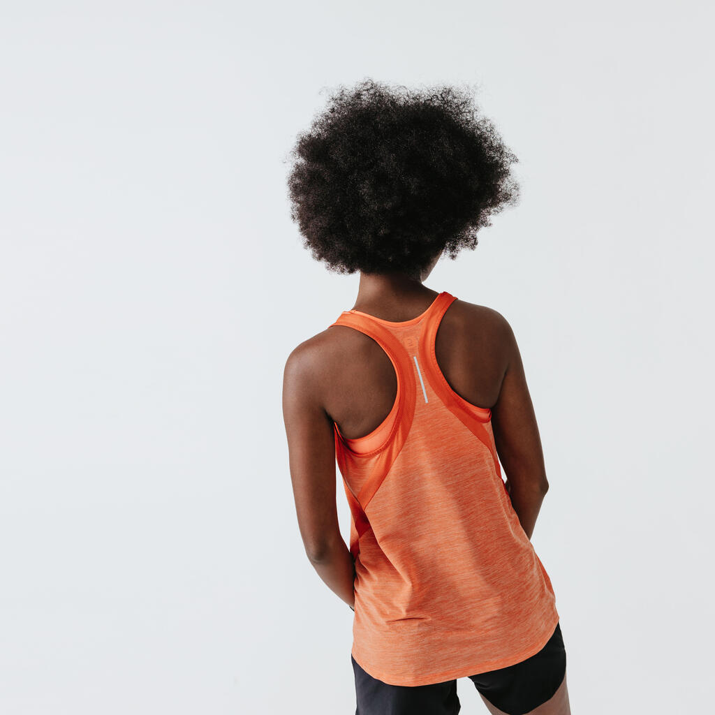 Laufshirt ärmellos Lauftop Run Light Damen orange