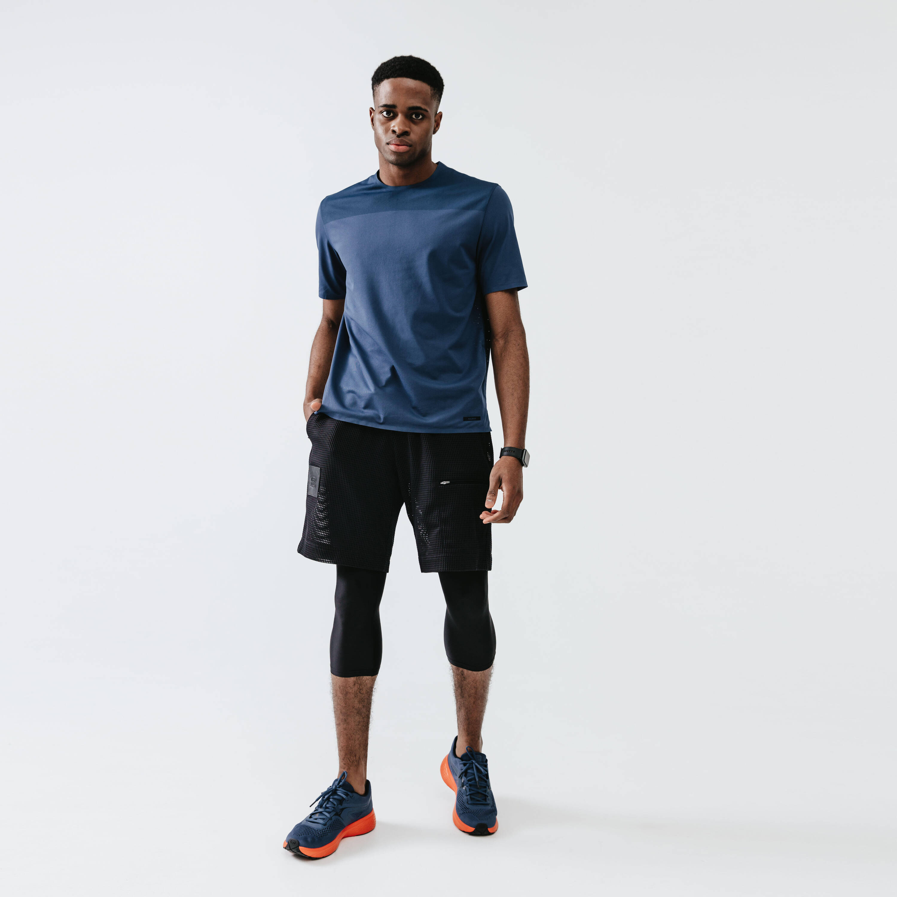 Men's Running Breathable and Ventilated T-Shirt Dry+ Breath - slate blue -  2