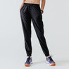 Women Breathable Running Track Pants - Run 100 - Black