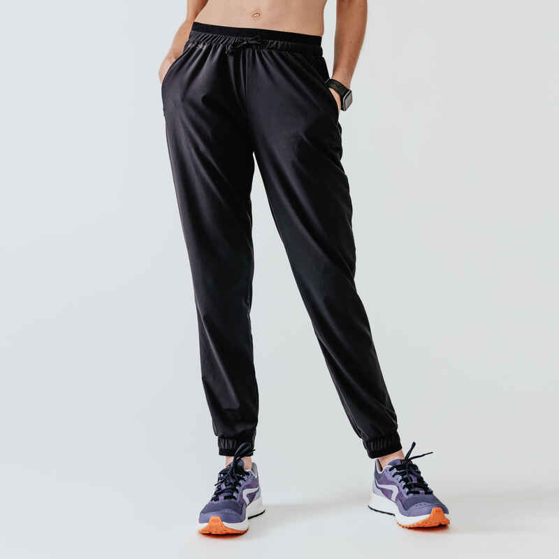 Pantalón jogger de fitness slim con bolsillos para Mujer Domyos 500 negro