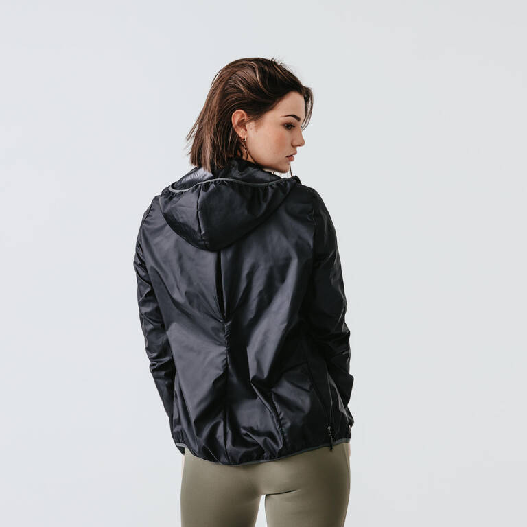 Women's Running Windproof Jacket Wind - black