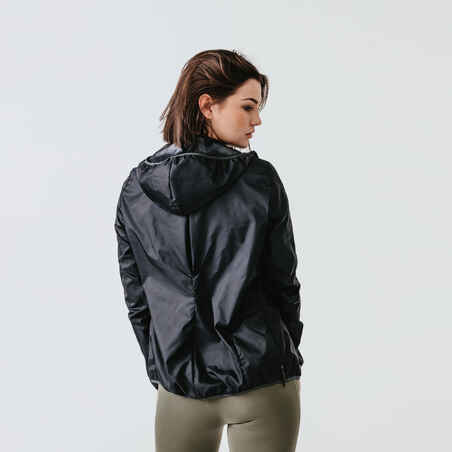 Women's Running Windproof Jacket Wind - black