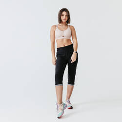 Women's cropped running trousers Dry - black