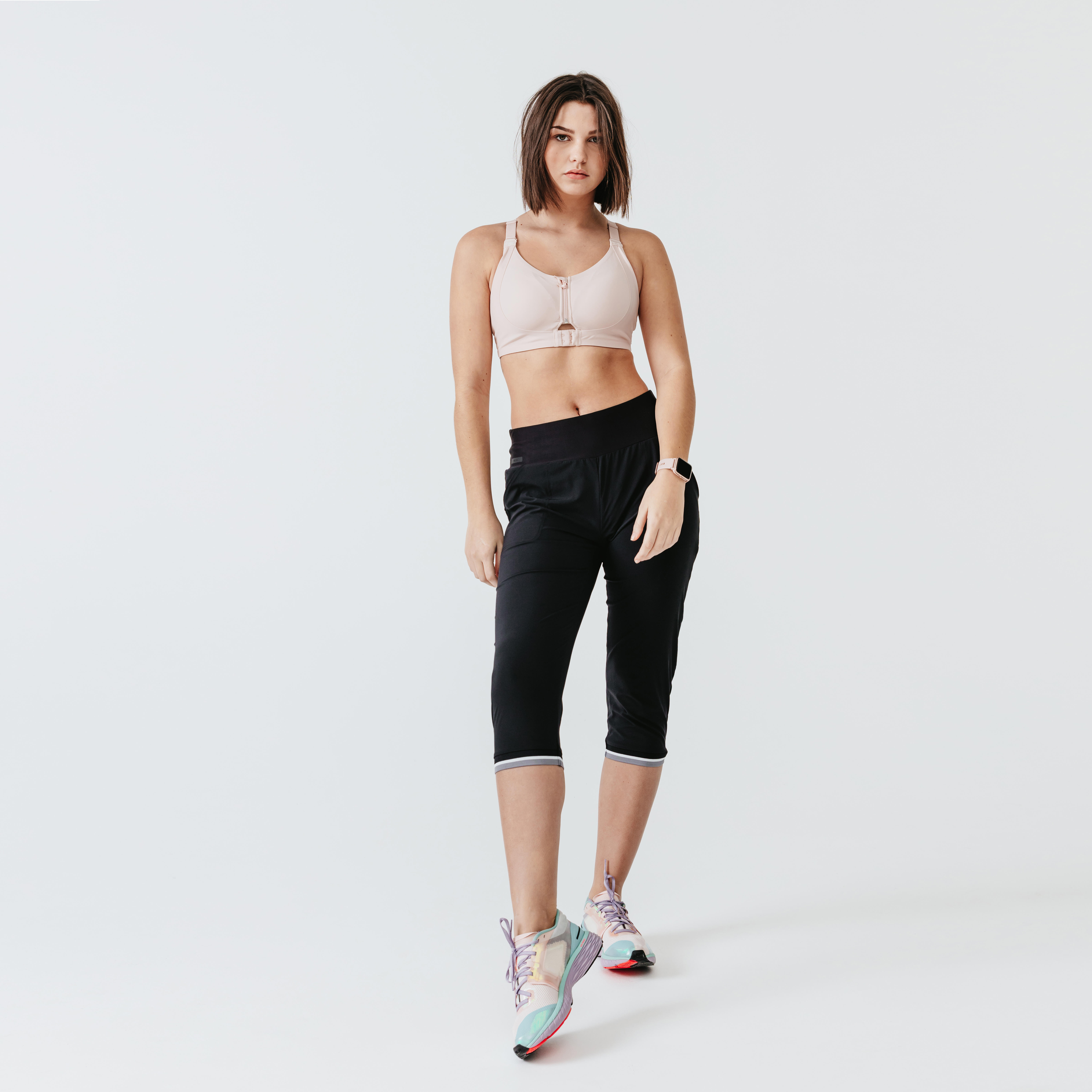 KALENJI Driekwart broek voor hardlopen dames Dry zwart | Decathlon