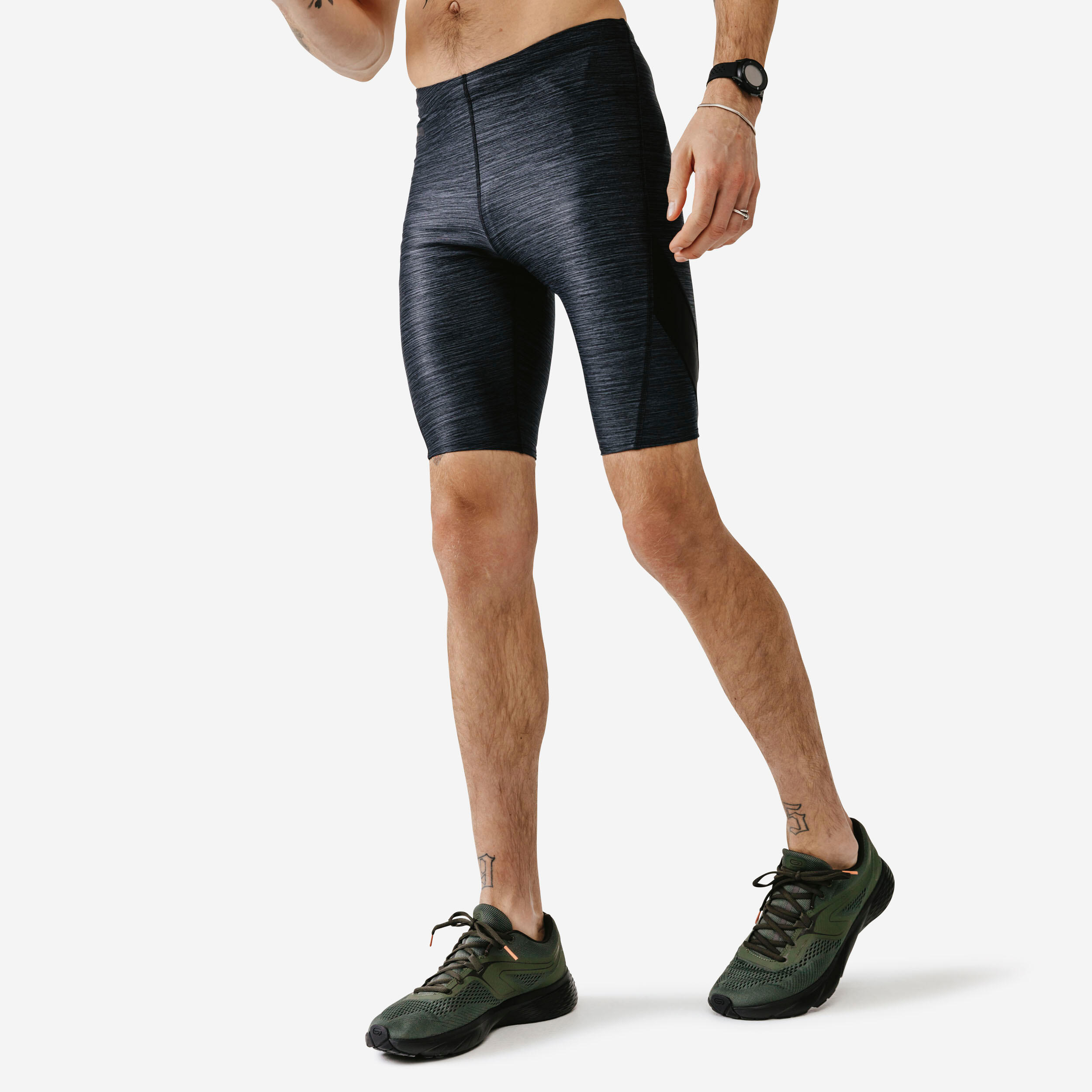 Men's Running Breathable Tight Shorts Dry+ - abyss grey 1/6