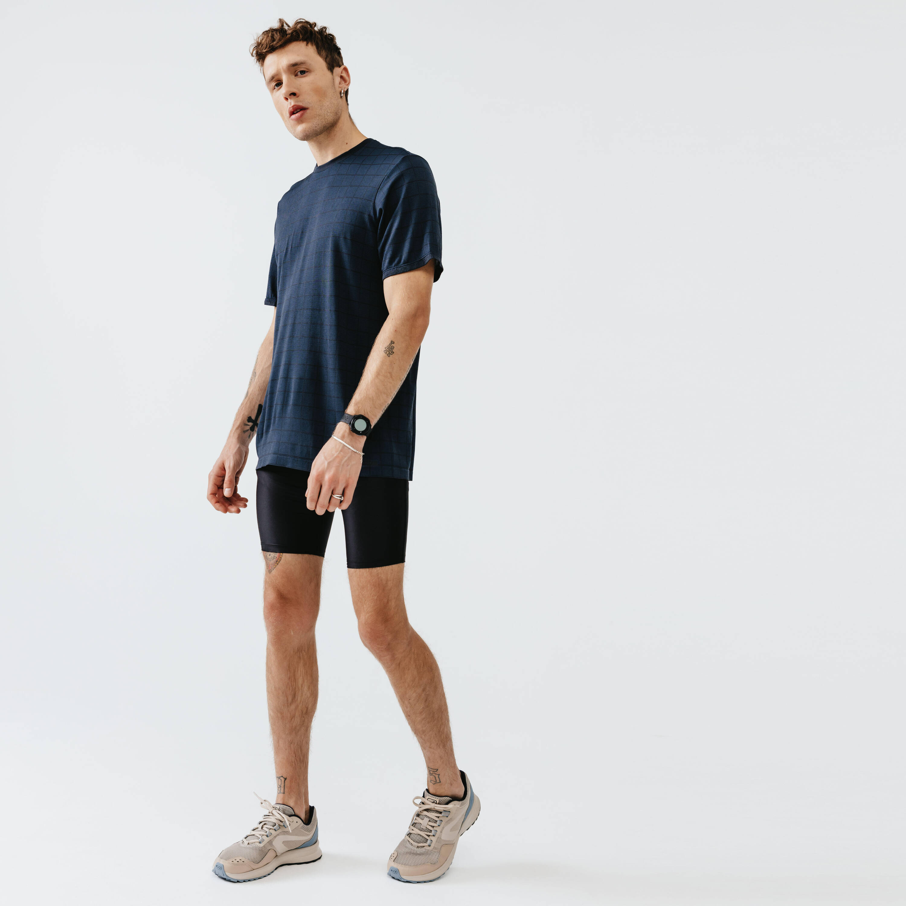 Men Running Breathable Tight Shorts Dry - Black -  2