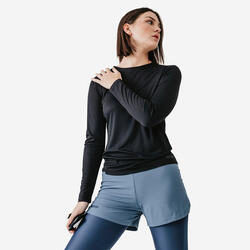 Camiseta Manga Larga Running mujer - Sun Protect negro 