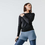 Women's Long-Sleeved Running T-Shirt Sun Protect - Black