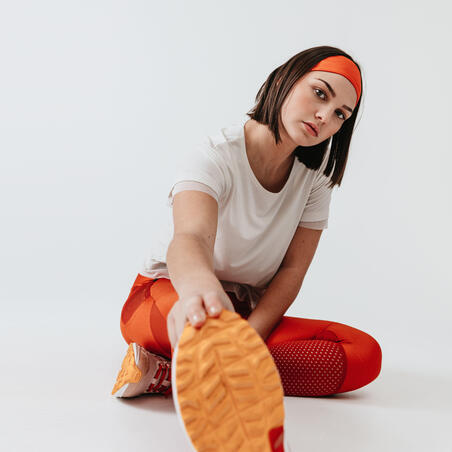 Women's breathable long running leggings Dry+ Feel - orange