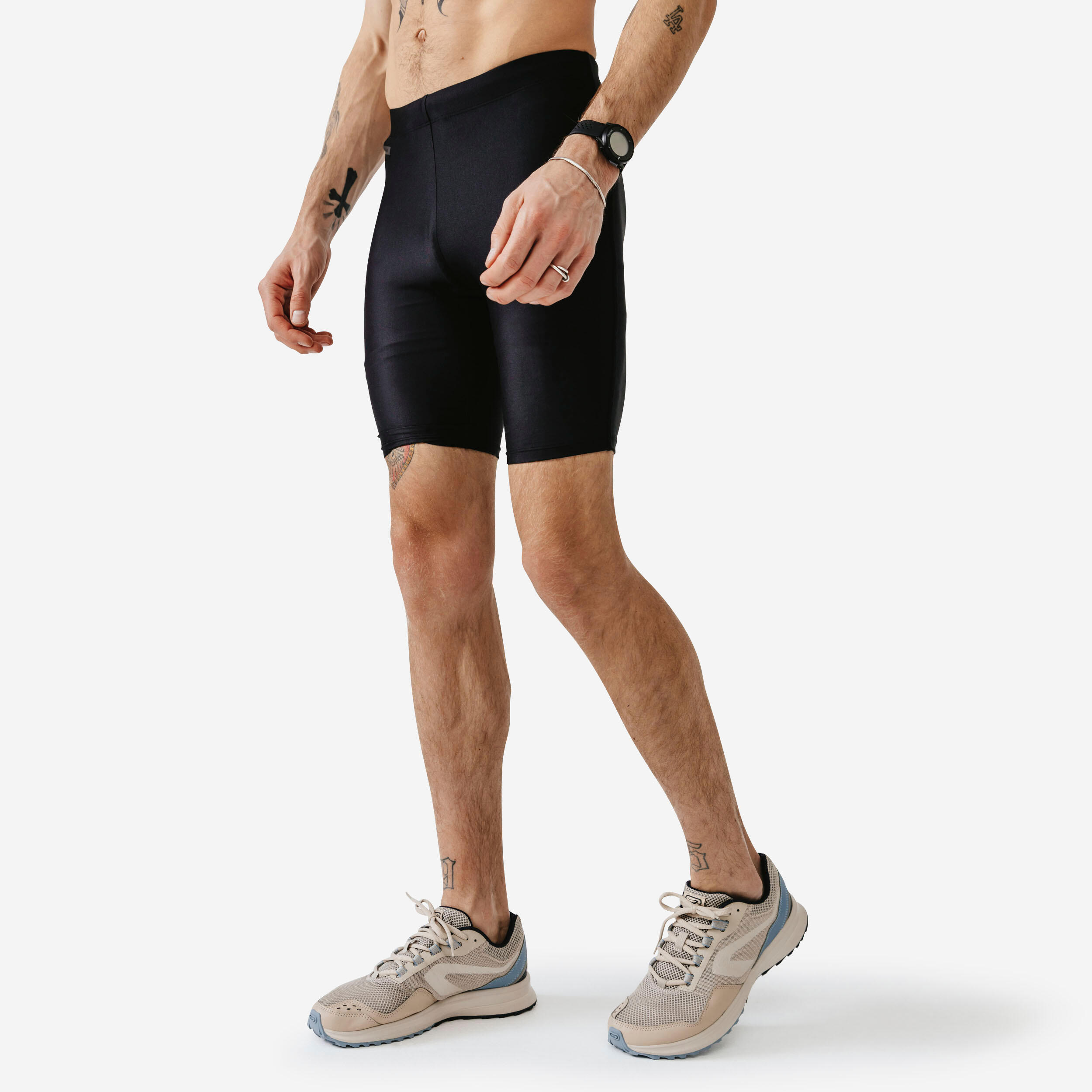 Men's winter running shorts with extra warm inner leggings and pockets