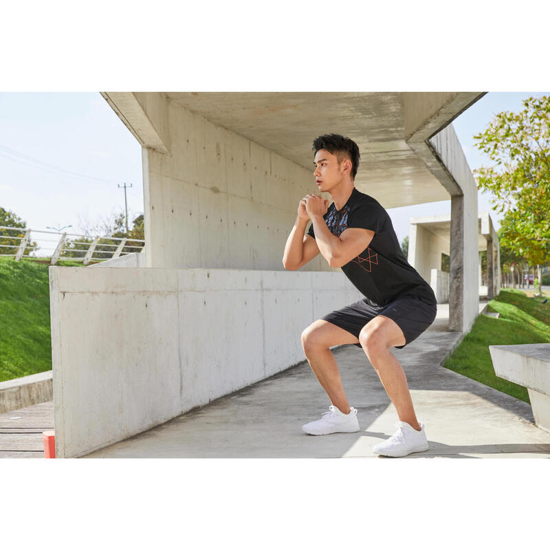 Men's Eco-Friendly Fitness Cardio Training Shorts 120 - Black