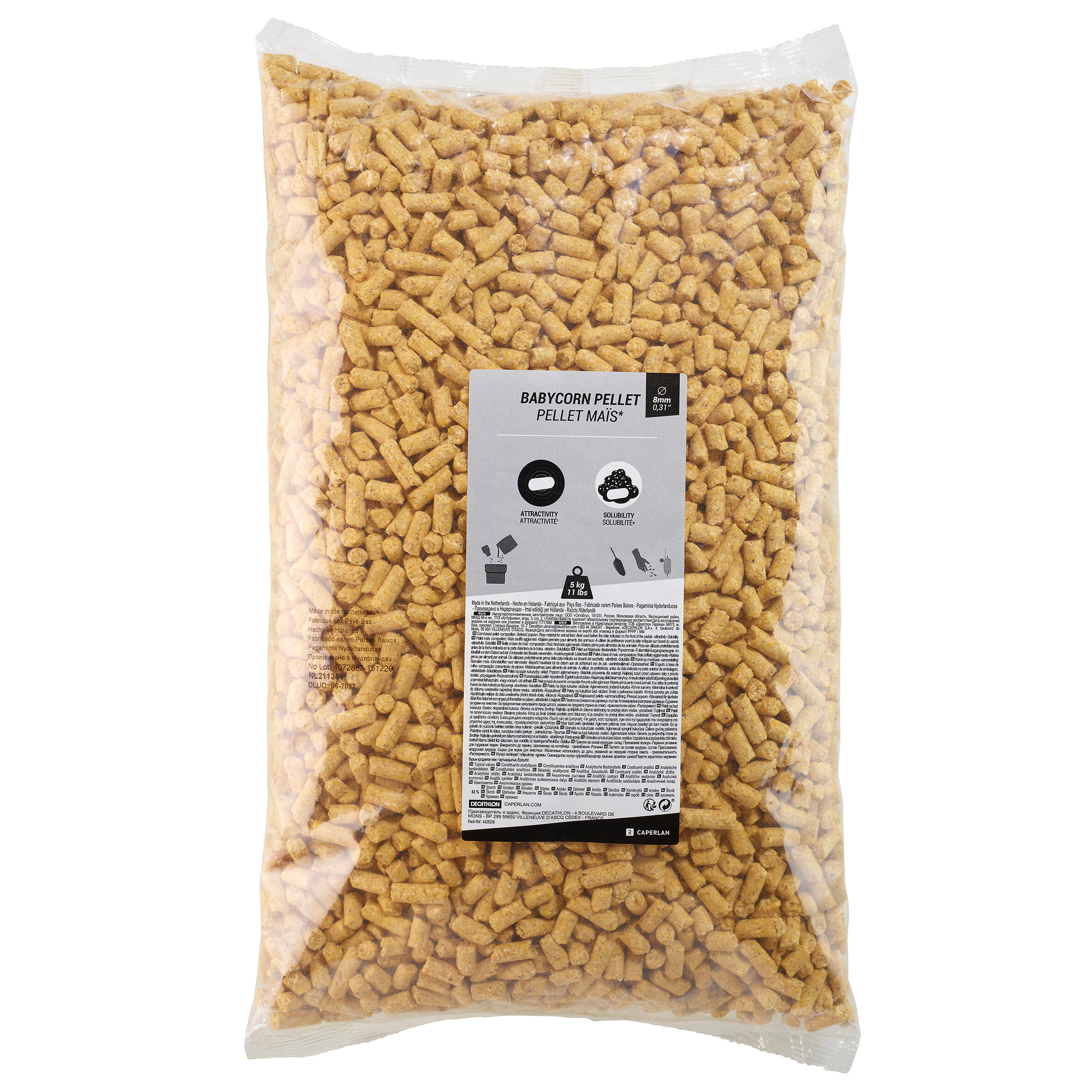 Pellet de maïs 8 mm pour la carpe – 5 kg - CAPERLAN