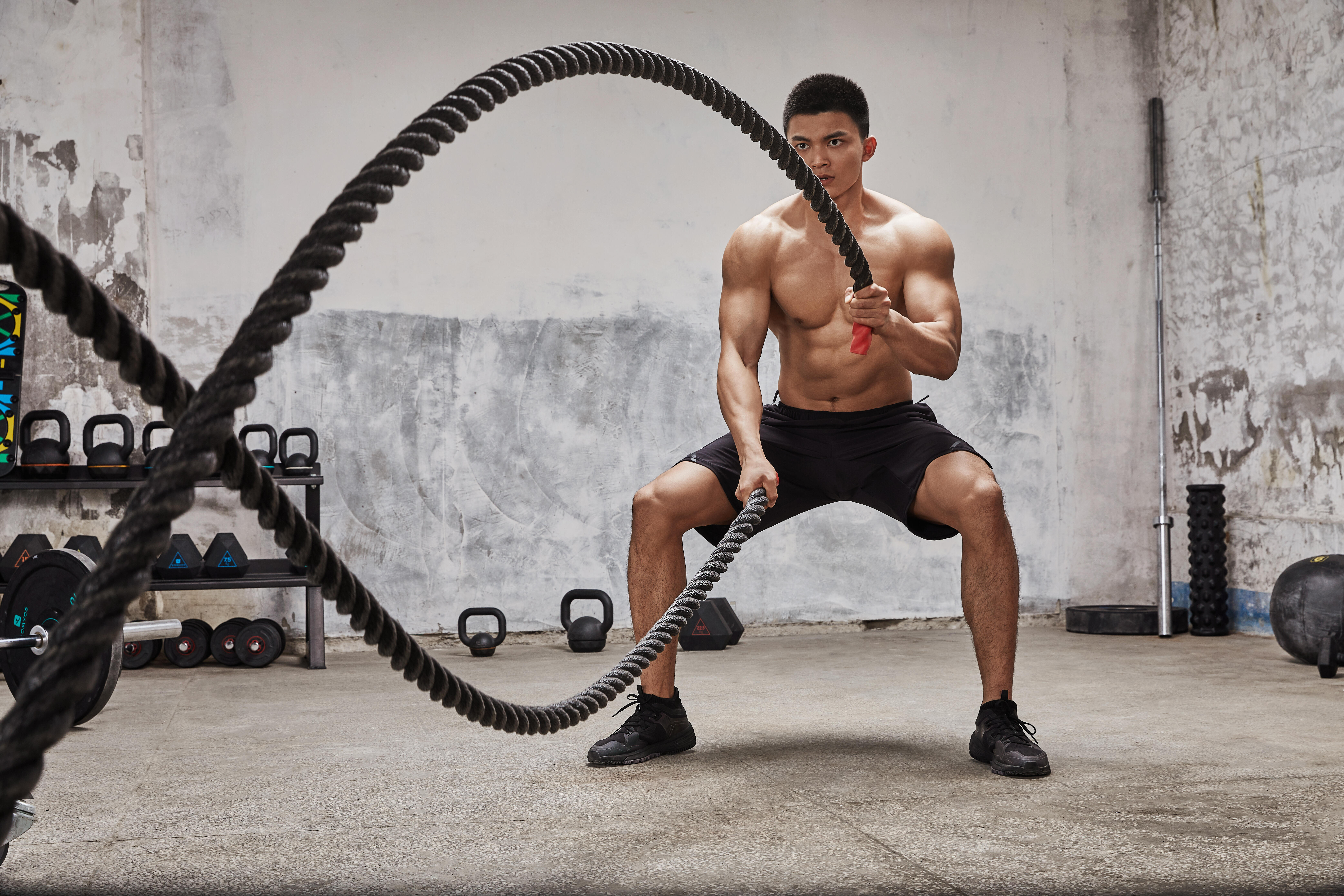 Corde ondulatoire SportPlus - Battle rope pour Crossfit et