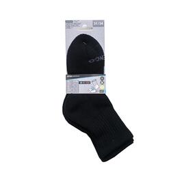 CHAUSSETTES DE SPORT ENFANT HAUTES ARTENGO RS 500 NOIR GRIS LOT DE 3