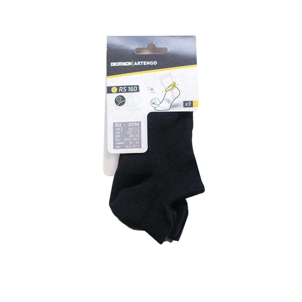 Kids' Low Tennis Socks RS 160 Tri-Pack - Green/Purple