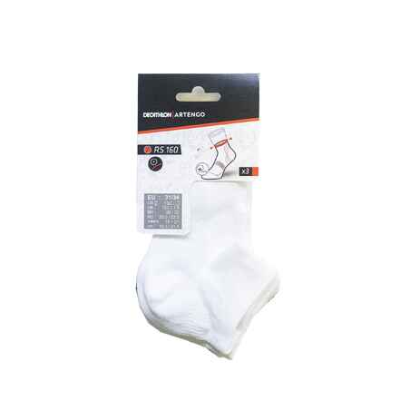 Kids' Mid Sports Socks Tri-Pack RS 160 - White/Navy