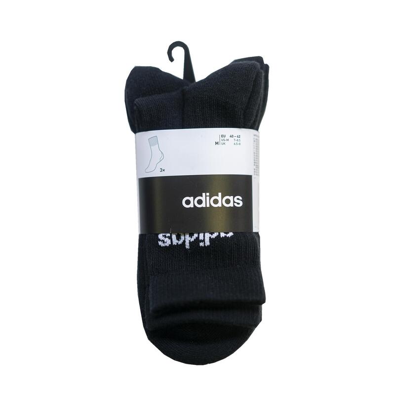 Calcetines Deportivos Altos Tenis Pack de 3 Adidas Adulto Negro
