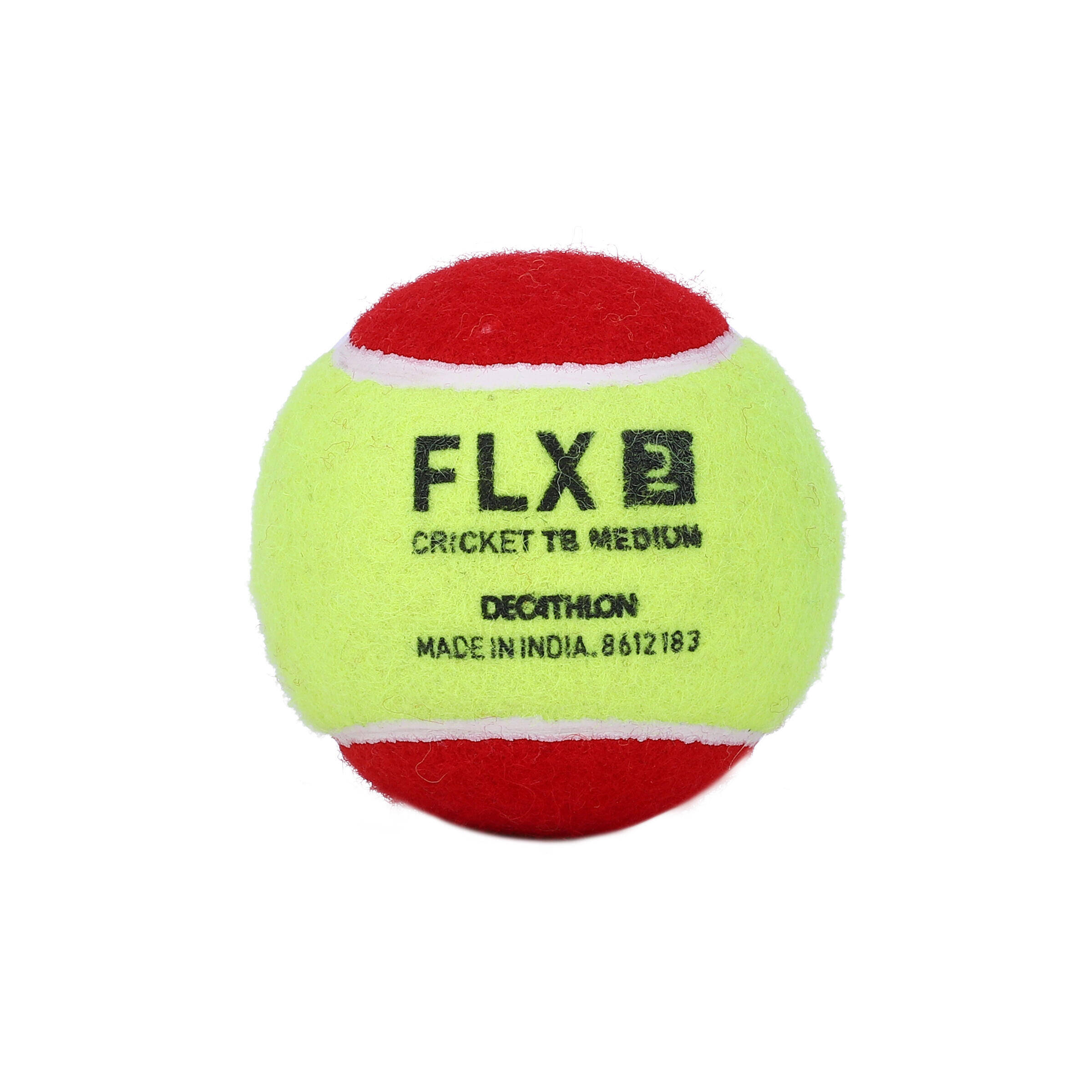 Tennis Cricket Ball Medium Weight 80g Soft & Lightweight Green & Red -  1