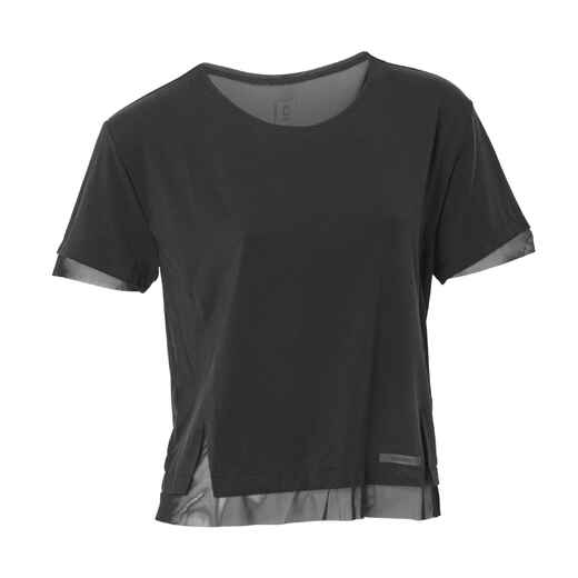 
      T-shirt running manches courtes respirant femme - Feel gris
  