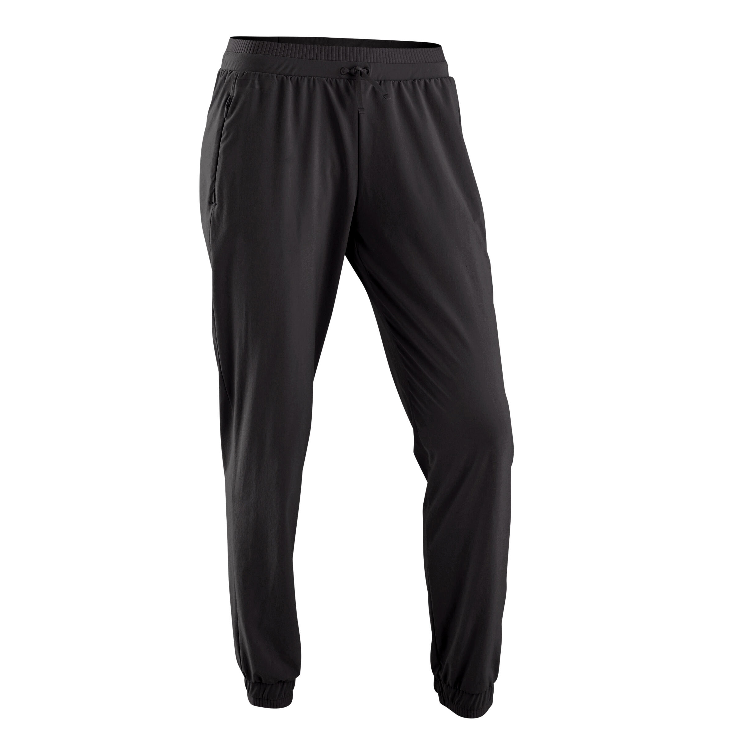 women s jogging running breathable trousers dry black kalenji 8553389