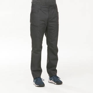 Men Hiking Cargo Trousers - Lightweight Cotton - NH500 Grey