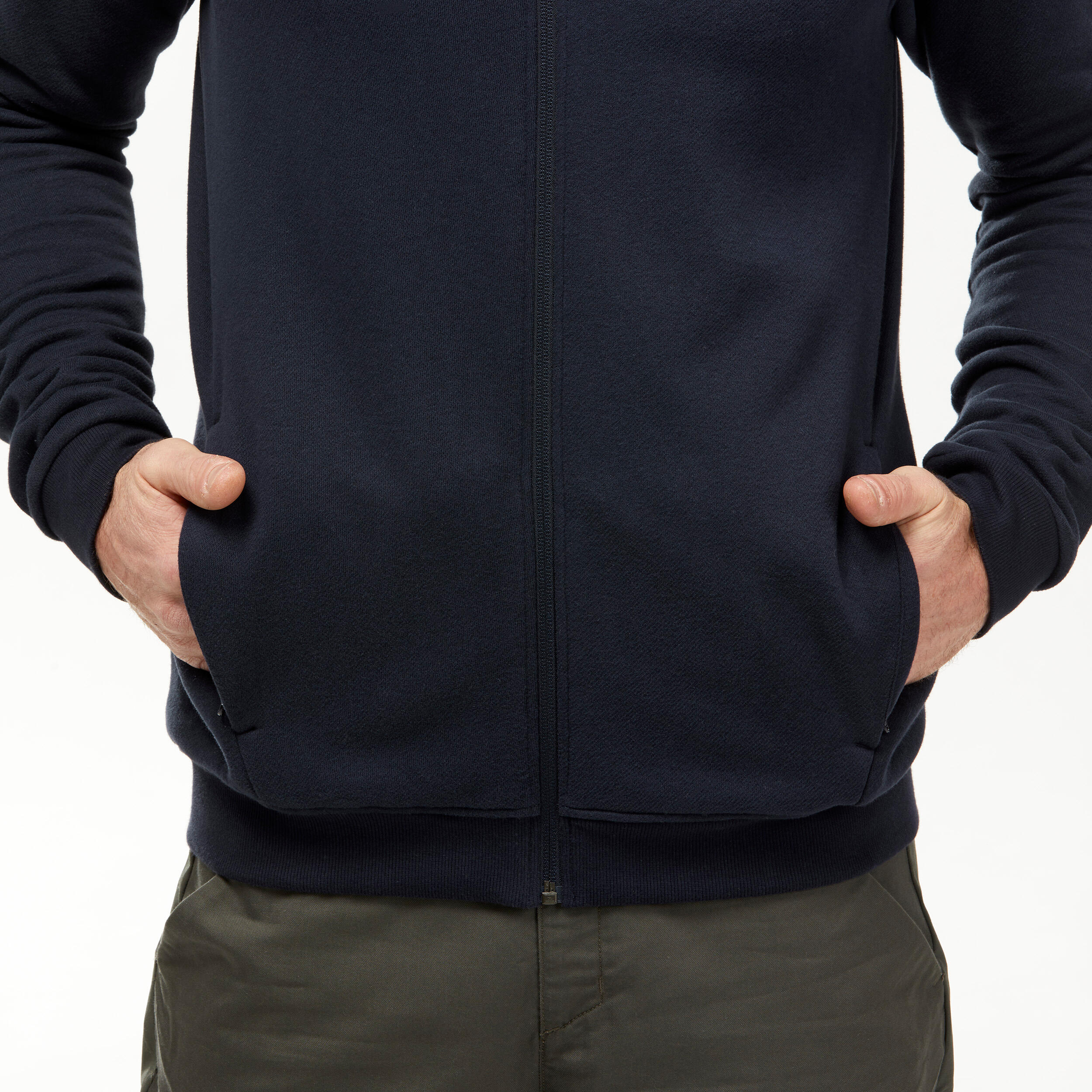 Buy Men's Hiking Zipped Hooded Sweatshirt Dark Blue Online | Decathlon