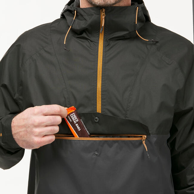 Men's Nature Hiking Waterproof Jacket - NH150 Imper- Black Grey