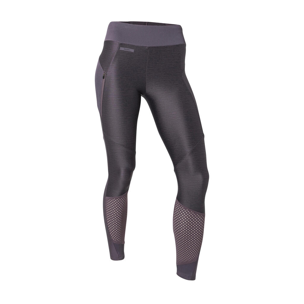 Legging long running respirant femme - Dry+ Feel violet