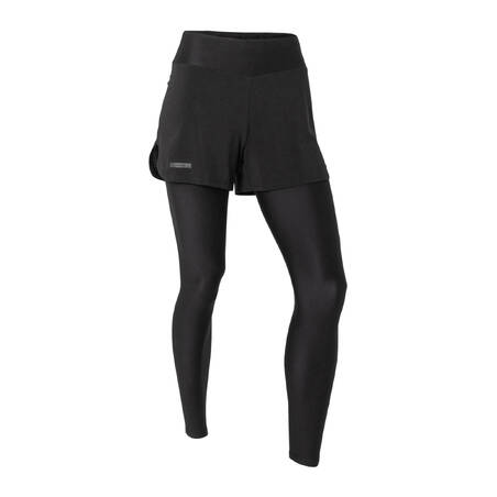 Women's Running Shorts with Built-In Tights Dry+ - black