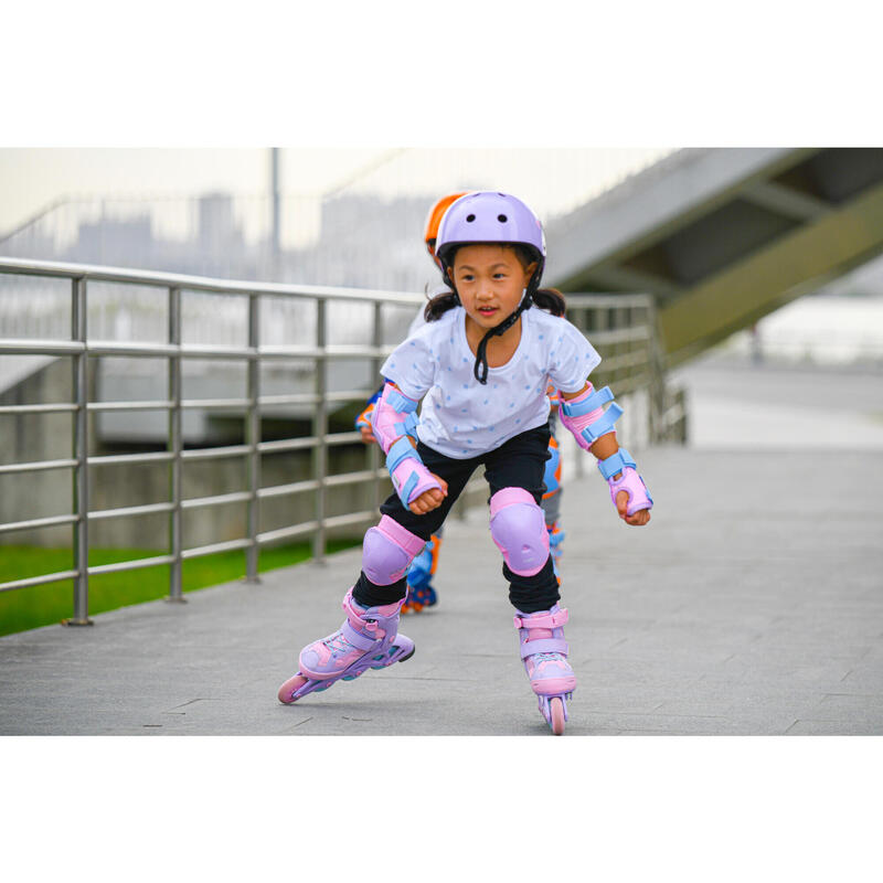 直排輪、滑板、滑板車與自行車安全帽Play 3 - 黃色 - 淡紫色