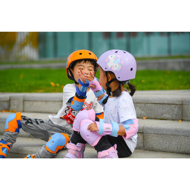 Play 3 Inline Skating Skateboarding Scootering and Cycling Helmet - Orange /Blue